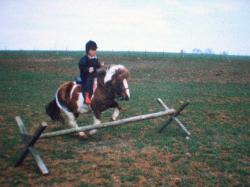 Jo on her first pony Rosie