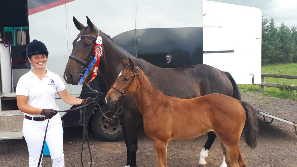 Jo with Pure Imagination at the British Breeding Futurity