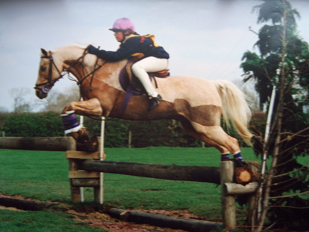 Jo on her third pony Goldie