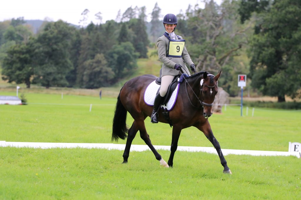 Jo and Pure Imagination in their dressage test at Blair Castle International Horse Trials. Photo Credit Athalens.